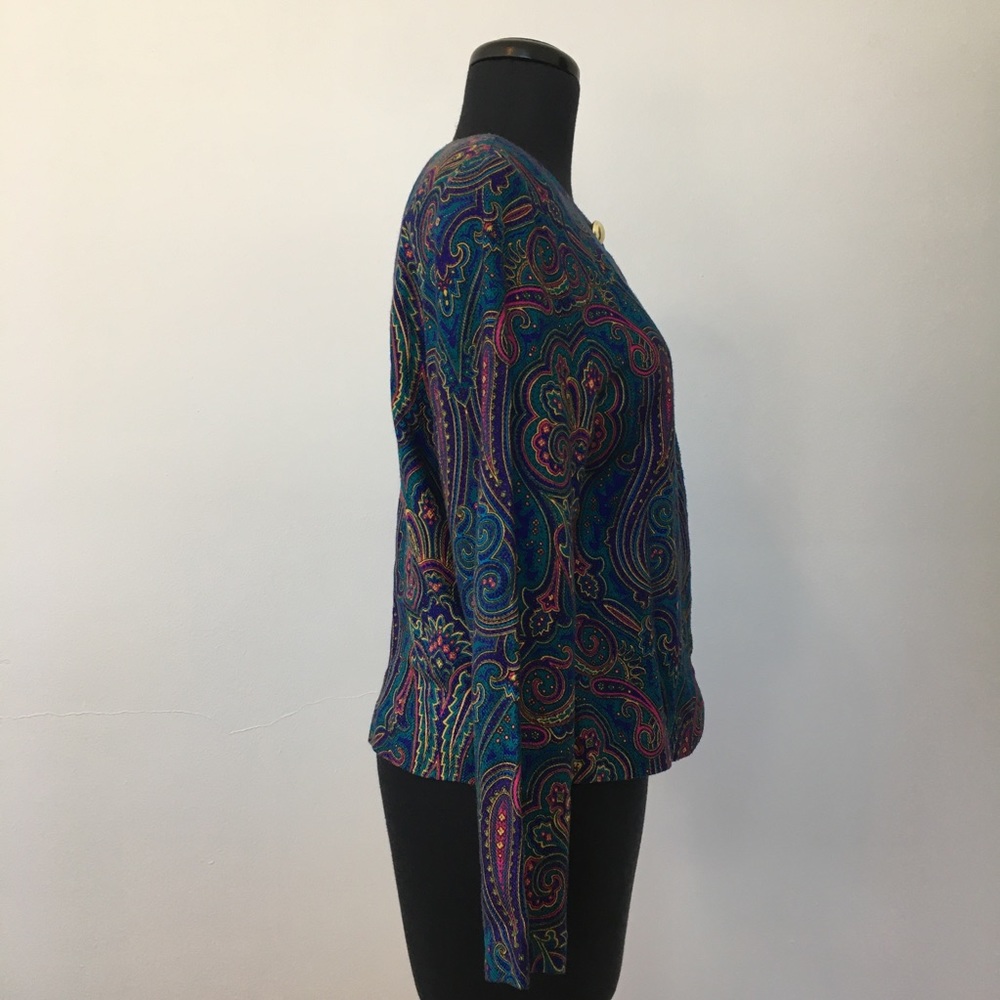 VTG 80s Norton McNaughton Paisley and Floral Blazer, 8 - Picture 3 of 13